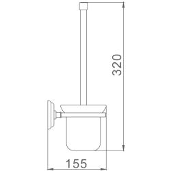 Ёршик туалетный настенный, хром HB1510