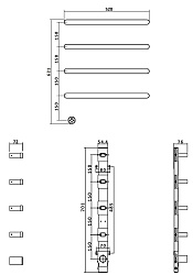Полотенцесушитель электрический Vincea VTD-2H2GM, вороненая сталь, таймер, , шт