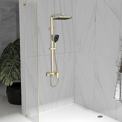 Душевая стойка Dice VSFS-4C12BG с изливом, брашированное золото, , шт
