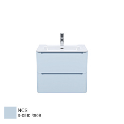 Тумба с умывальником, подвесная, 60 см, голубой, Edifice, IDDIS, подходит умыв. 0106000i28