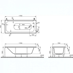 Ванна асимметр.: JOANNA 140x90, правая, ультра белый