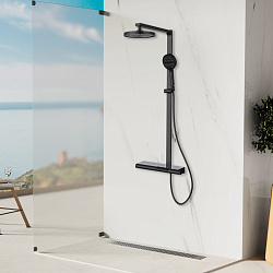 Душевая стойка Aspire VSFS-4AS1MB с изливом, черный матовый, , шт