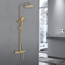 Душевая стойка Desire VSFS-1D0TBG термостат без излива, 25см верх душ, брашированное золото, , шт