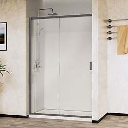 Душевая дверь City VDS-5CT130CLGM, 1300, вороненая сталь, стекло прозрачное, , шт