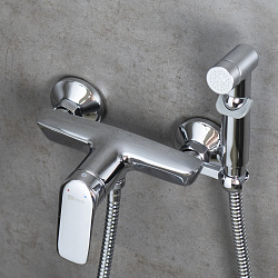 VERBA Смеситель настенный с гигиеническим душем, латунь/хром, LM11418C