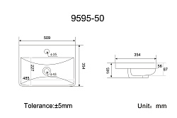 Раковина керамическая модель 9595(50)