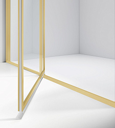 Душевой уголок Slim 8mm VSR-4SLP9012CLG, 1200*900, брашированное золото, стекло прозрачное, , шт