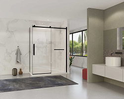 Душевой уголок Como Soft VSR-1CS8015CLB, 1500*800, черный, стекло прозрачное, , шт