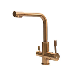 EXPERT Смеситель для кухни с подключением к фильтру питьевой воды, нерж. сталь/розовое золото