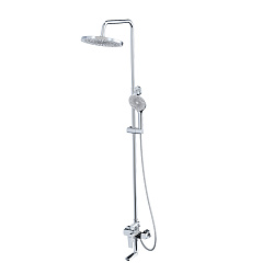 Душевая система с тропическим душем и поворотным изливом, хром