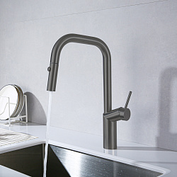 Смеситель для кухни Vincea VKF-107GM, вороненая сталь, , шт