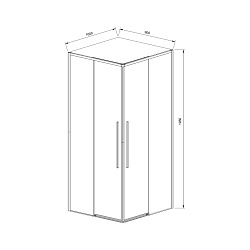 Душевой уголок Slim-N VSS-4SN9010CL, 1000*900, хром, стекло прозрачное, , шт