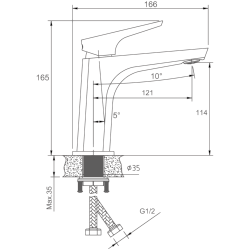 Смеситель для раковины хром HB10726