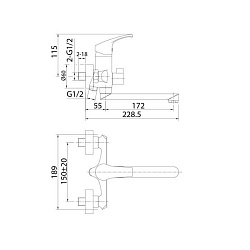 Смеситель для ванны, Sterm, Milardo, STESB02M02