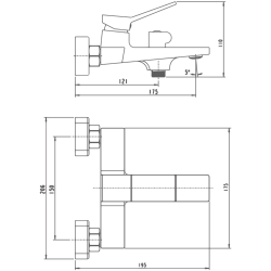 Смеситель для ванны, латунь, черный HB60818-7