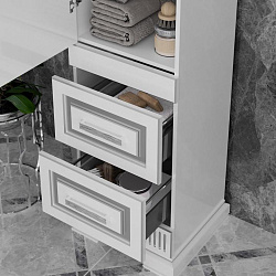 Пенал Opadiris Оникс левый Белый глянцевый с серебряной патиной