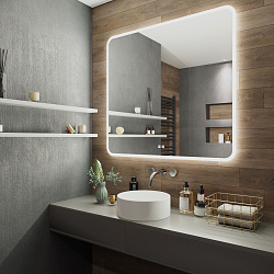 Зеркало/LED-подсветка/антизапотевание/2 кнопки (105см*85см)Amazon/AQUA DE MARCO