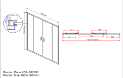 Душевая дверь Garda VDS-1G2190CL, 1900, хром, стекло прозрачное, , шт