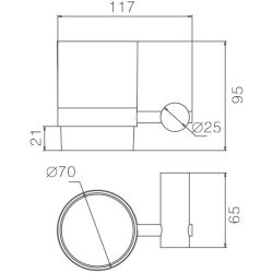 Держатель стакана матовое стекло, хром HB8406