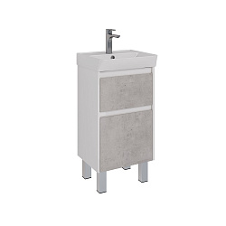 Тумба Lemark COMBI 45 см под 1 раковину, подвесная/напольная, 2 ящика, цвет фасада: Бетон, цвет корп