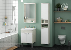 Шкаф 1-ств. Флай Бел/Дуб КРАФТ бел прав