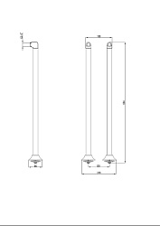 Комплект колонн 2 шт. для установки смесителя на пол ванны, высота 86,4 см, латунь/бронза