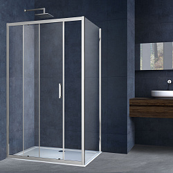 Душевой уголок Alpha VSR-3AL8014CL, 1400*800, хром, стекло прозрачное, , шт