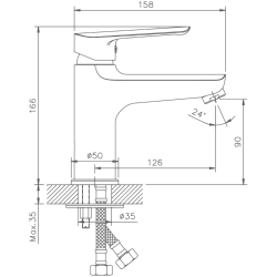 Смеситель для раковины, силумин + силикон, патент, хром HB10198
