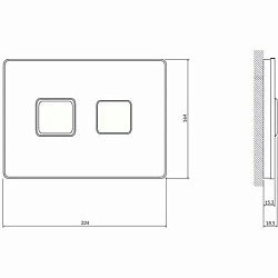 Вывод Кнопка ACCENTO SQUARE для AQUA 50 пневматическая стекло черный