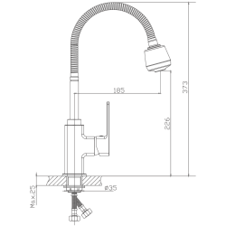 Смеситель для кухни, 2-режима,  латунь, хром HB73615
