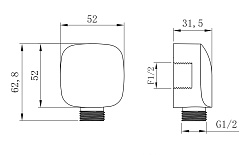 Подключение для душевого шланга, пластик/хром LM8085C