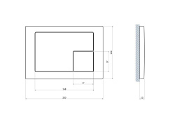 Кнопка: CORNER, пластик, белый, Сорт1