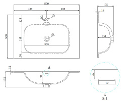 Раковина Elise VCB-4EL800MW, Corian цвет белый матовый, , шт