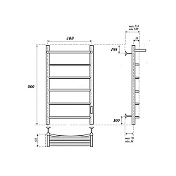 Полотенцесушитель электрический Point Афина PN04848PW П5 400x800 с полкой, диммер справа, белый
