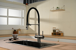 Смеситель для кухни Vincea VKF-120GM, вороненая сталь, , шт