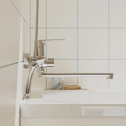 Смеситель для ванны с длинным изливом Pragma Nanta, хром, NAN3.CFBL.003