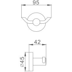 Крючок двойной, черный HB8705-2