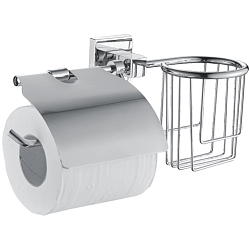 Держатель для туалетной бумаги, с подставкой, хром HB8603-1