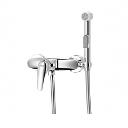 Смеситель с гигиеническим душем настенный, хром