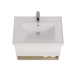 DREJA.eco Тумба PERFECTO 70 см, подвесная, 1 ящик, дуб эврика/белый глянец (Grace 70)