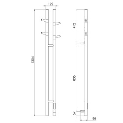 Полотенцесушитель электрический Vincea VTD-1D2GE 25х130, графит, таймер, , шт