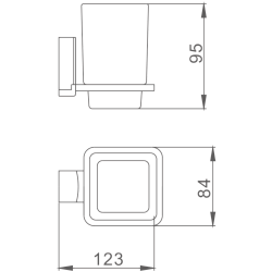 Держатель стакана матовое стекло, хром HB8806