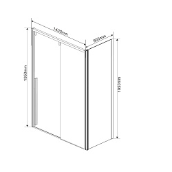 Душевой уголок Lugano VSR-1L9014CL-1, 1400*900, хром, стекло прозрачное, , шт