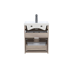 Тумба с умывальником подвесная с ящик., 50 см, белая/под дерево, Zodiac, подходит ум.3505000i28