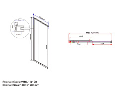 Душевой уголок Garda VSS-1G1212CL, 1200*1200, хром, стекло прозрачное, , шт