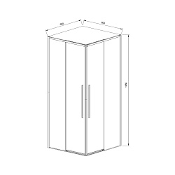 Душевой уголок Slim-N VSS-4SN900CLBN, 900*900, брашированный никель, стекло прозрачное, , шт
