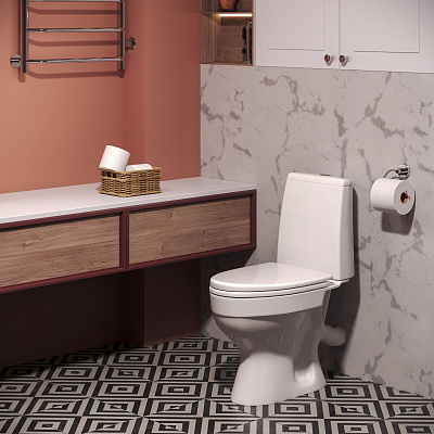 Aringa Сиена Унитаз-компакт, двухрежимная арматура, сиденье полипропилен с микролифтом, белый