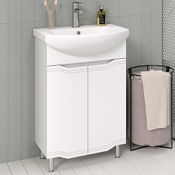 Тумба /2 двери/белый/раковина Элеганс(55см) Viktoria/AQUA DE MARCO