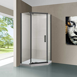 Душевой уголок Stresa VSP-1S100CLGM, 1000*1000, вороненая сталь, стекло прозрачное , , шт