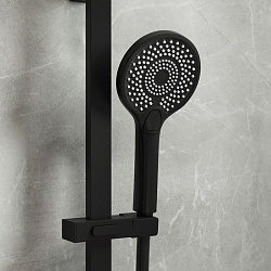 Лейка для душа, черная матовая, Optima Home, IDDIS, OPH12BPi18